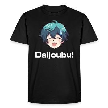 Nervous Anime Emoji Daijoubu! - Anime Shirt - Men's Premium Organic T-Shirt - black - Front - Nico (187cm)