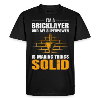 Maçon Maçon Brique Maçon Mur Constructeur - T-shirt Premium bio Homme - noir - Devant - Nico (187cm)
