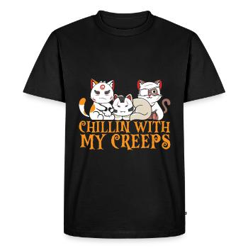 Sorcière chat d’Halloween - T-shirt Premium bio Homme - noir - Devant - Nico (187cm)