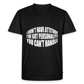 Je n’ai pas d’attitude 12 - T-shirt Premium bio Homme - noir - Devant - Nico (187cm)