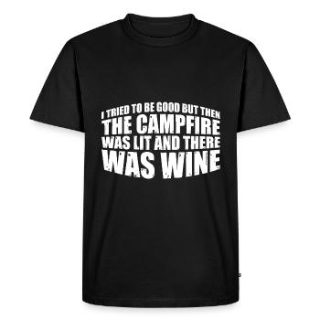 Mais ensuite, le feu de camp a été allumé 4 - T-shirt Premium bio Homme - noir - Devant - Nico (187cm)