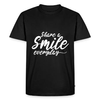 Share A Smile Everyday - Men's Premium Organic T-Shirt - black - Front - Nico (187cm)