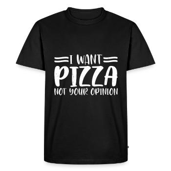 Je veux une pizza, pas votre avis 4 - T-shirt Premium bio Homme - noir - Devant - Nico (187cm)
