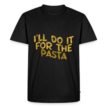 I'll Do It For The Pasta 3 - Men's Premium Organic T-Shirt - black - Front - Nico (187cm)