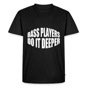 Les bassistes le font plus profondément 7 - T-shirt Premium bio Homme - noir - Devant - Nico (187cm)