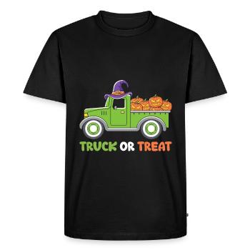 Halloween Pumpkin Witch - Men's Premium Organic T-Shirt - black - Front - Nico (187cm)