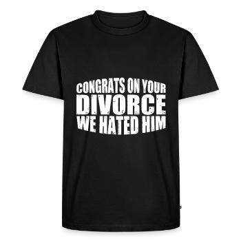 Félicitations pour votre divorce, nous le détestions 8 - T-shirt Premium bio Homme - noir - Devant - Nico (187cm)