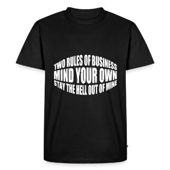 Deux règles d’affaires, faites attention à vos propres 16 - T-shirt Premium bio Homme - noir - Devant - Nico (187cm)