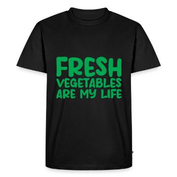 Fresh Vegetables Are My Life - Men's Premium Organic T-Shirt - black - Front - Nico (187cm)