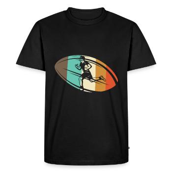Rétro Rugby Vintage Rugby Rugby Rugby - T-shirt Premium bio Homme - noir - Devant - Nico (187cm)