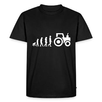 evolution tractor - Men's Premium Organic T-Shirt - black - Front - Nico (187cm)