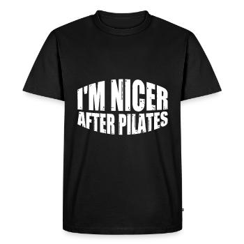 I'm Nicer After Pilates 4 - Men's Premium Organic T-Shirt - black - Front - Nico (187cm)
