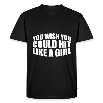 Vous aimeriez pouvoir frapper comme une fille 4 - T-shirt Premium bio Homme - noir - Devant - Nico (187cm)