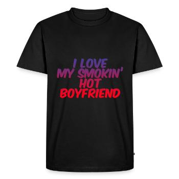 I Love My Smokin' Hot Boyfriend 3 - Men's Premium Organic T-Shirt - black - Front - Nico (187cm)