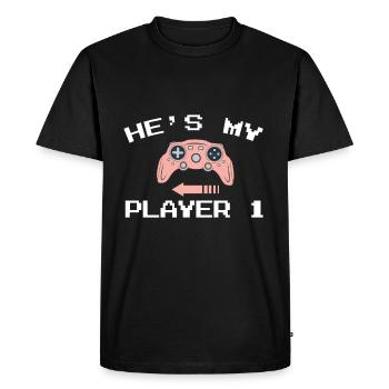 partenaire - T-shirt Premium bio Homme - noir - Devant - Nico (187cm)