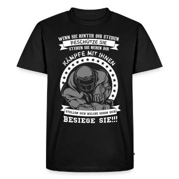 American Football - Männer Premium Bio T-Shirt - Schwarz - Vorne - Nico (187cm)