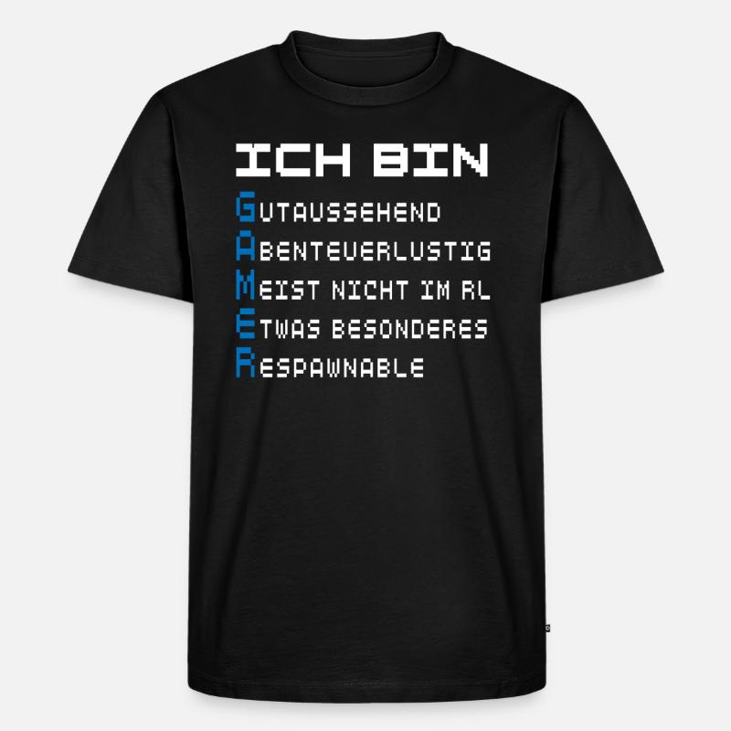 Ich bin Gamer - Männer Premium Bio T-Shirt - Schwarz