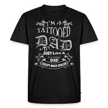 Le jour de père cadeau d'anniversaire Tattoo père de papa - T-shirt Premium bio Homme - noir - Devant - Nico (187cm)