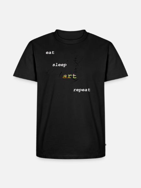 eat sleep art repeat tshirt - T-shirt Premium bio Homme - noir