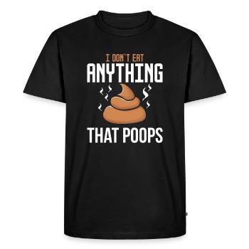 Je ne mange pas tout ce qui Poops - régime végétalien - T-shirt Premium bio Homme - noir - Devant - Nico (187cm)