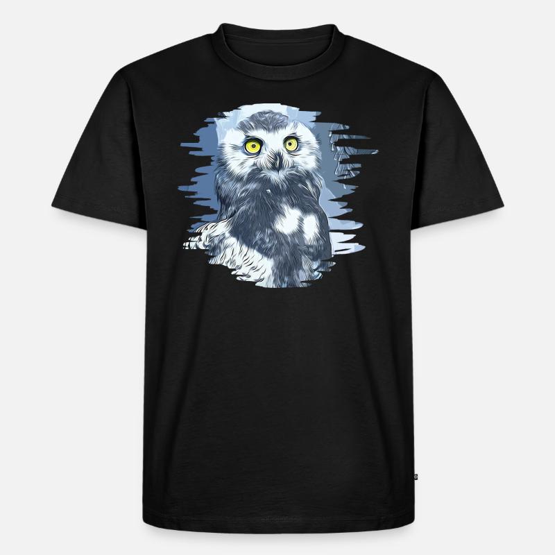 gxp schneeeule vector art - Männer Premium Bio T-Shirt - Schwarz