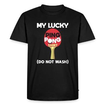 My Lucky Ping Pong Shirt (Don Not Wash) - T-shirt Premium bio Homme - noir - Devant - Nico (187cm)
