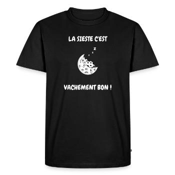 La Sieste C'est Vachement Bon ! - T-shirt Premium bio Homme - noir - Devant - Nico (187cm)