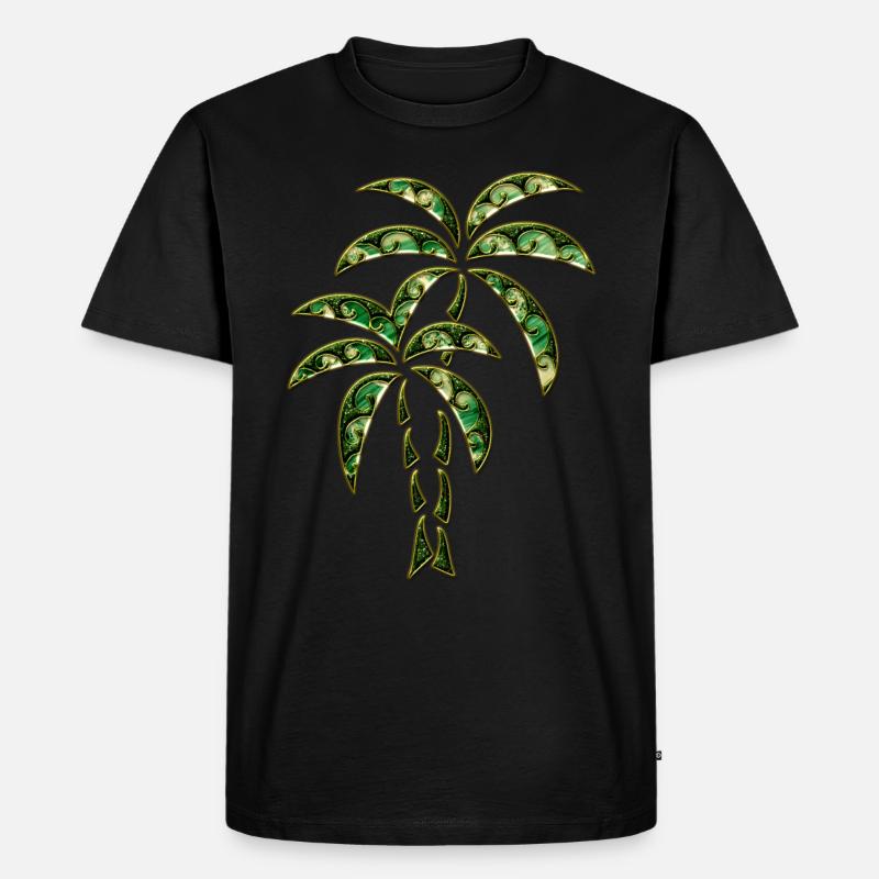 Palm Tree / Tattoo Style / DD / - Premium luomulaatuinen miesten t-paita - musta
