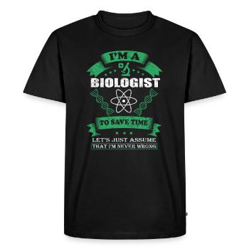 Biologist gift hobby - Men's Premium Organic T-Shirt - black - Front - Nico (187cm)