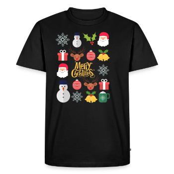 Amis de Noël joyeux Noël - T-shirt Premium bio Homme - noir - Devant - Nico (187cm)