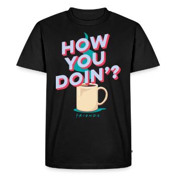 Friends How you Doin'? Joey Ligne d'accroche - T-shirt Premium bio Homme - noir - Devant - Nico (187cm)
