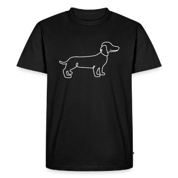 Conception à ligne unique - Teckel - T-shirt Premium bio Homme - noir - Devant - Nico (187cm)