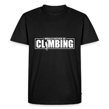Je préférerais grimper - Escalader du bloc - T-shirt Premium bio Homme - noir - Devant - Nico (187cm)