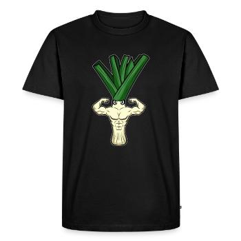 Bodybuilding Weightlifter Leek - Men's Premium Organic T-Shirt - black - Front - Nico (187cm)
