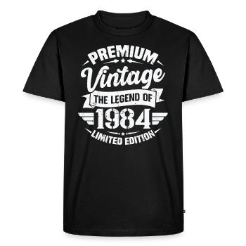 Vintage 1984 Édition Limitée - T-shirt Premium bio Homme - noir - Devant - Nico (187cm)