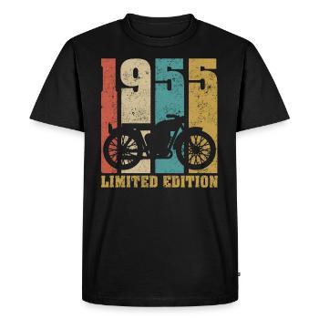 Vintage Moto 1955 Rétro Cadeau D'anniversaire - T-shirt Premium bio Homme - noir - Devant - Nico (187cm)