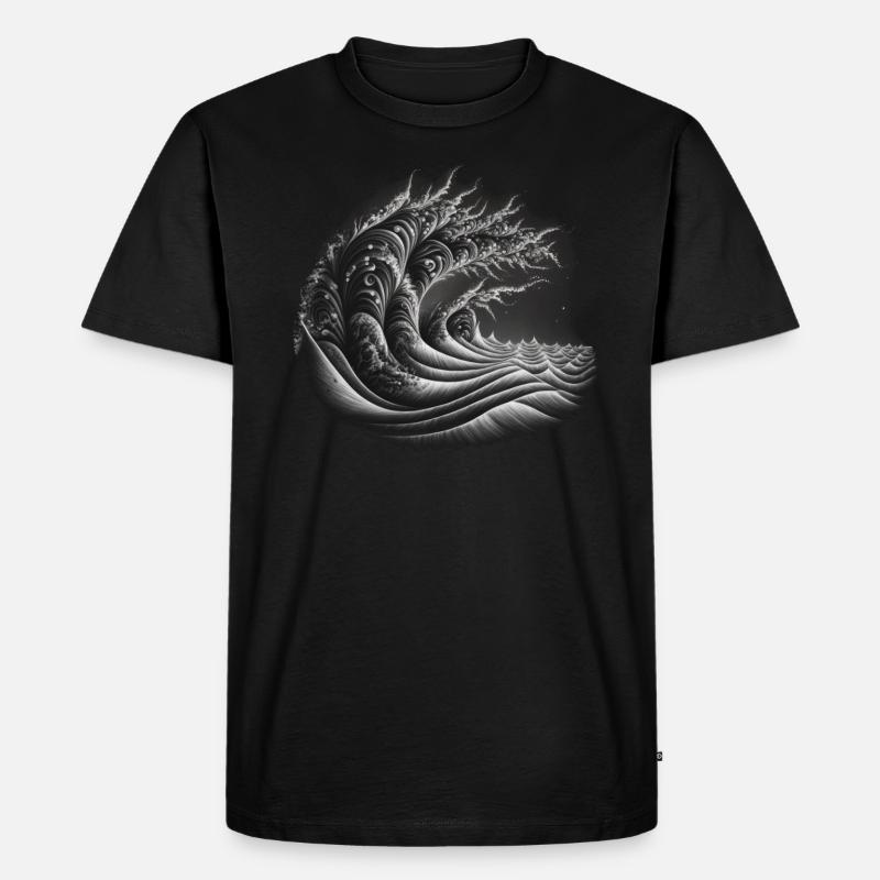 Fibonacci Sequence Wave - Men's Premium Organic T-Shirt - black