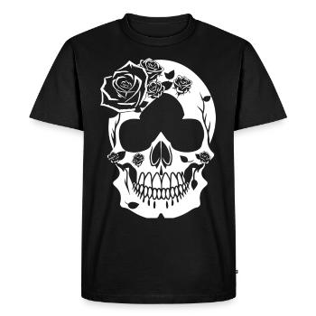 Horreur Crâne Crâne Art Crâne Gothique Heavy Metal - T-shirt Premium bio Homme - noir - Devant - Nico (187cm)