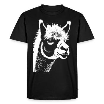 Drôle de lama Silhouette Cheeky Fun Lamas - T-shirt Premium bio Homme - noir - Devant - Nico (187cm)