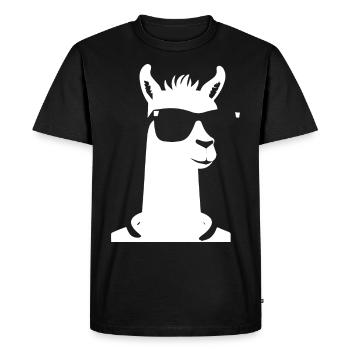 Lama drôle portant des lunettes de soleil Lamas cool - T-shirt Premium bio Homme - noir - Devant - Nico (187cm)