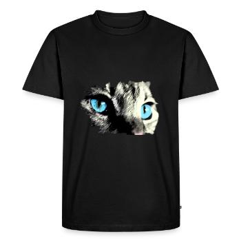 Cat with blue eyes! beautiful gift idea - Men's Premium Organic T-Shirt - black - Front - Nico (187cm)