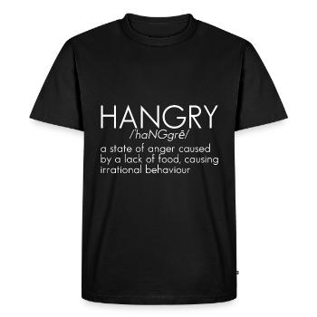 Définition de Hangry 5 - T-shirt Premium bio Homme - noir - Devant - Nico (187cm)