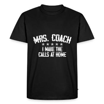 Mme Coach Je passe les appels à la maison 3 - T-shirt Premium bio Homme - noir - Devant - Nico (187cm)