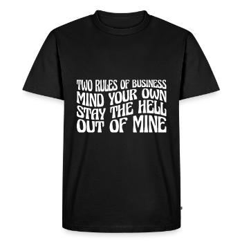 Deux règles d’affaires, faites attention à vos propres 40 - T-shirt Premium bio Homme - noir - Devant - Nico (187cm)