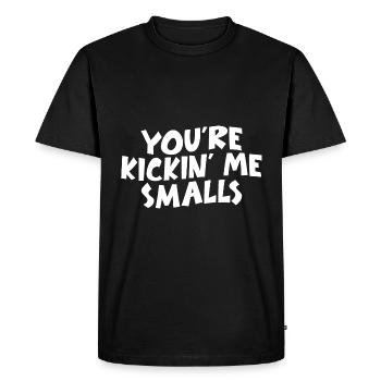Tu me donnes des coups de pied petits - T-shirt Premium bio Homme - noir - Devant - Nico (187cm)