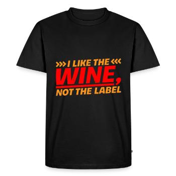 J’aime le vin, pas l’étiquette 21 - T-shirt Premium bio Homme - noir - Devant - Nico (187cm)
