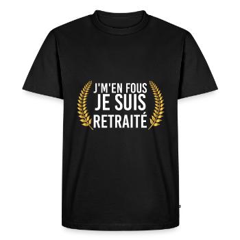 Je M'en Fous Je Suis Retraité Homme Retraite - T-shirt Premium bio Homme - noir - Devant - Nico (187cm)