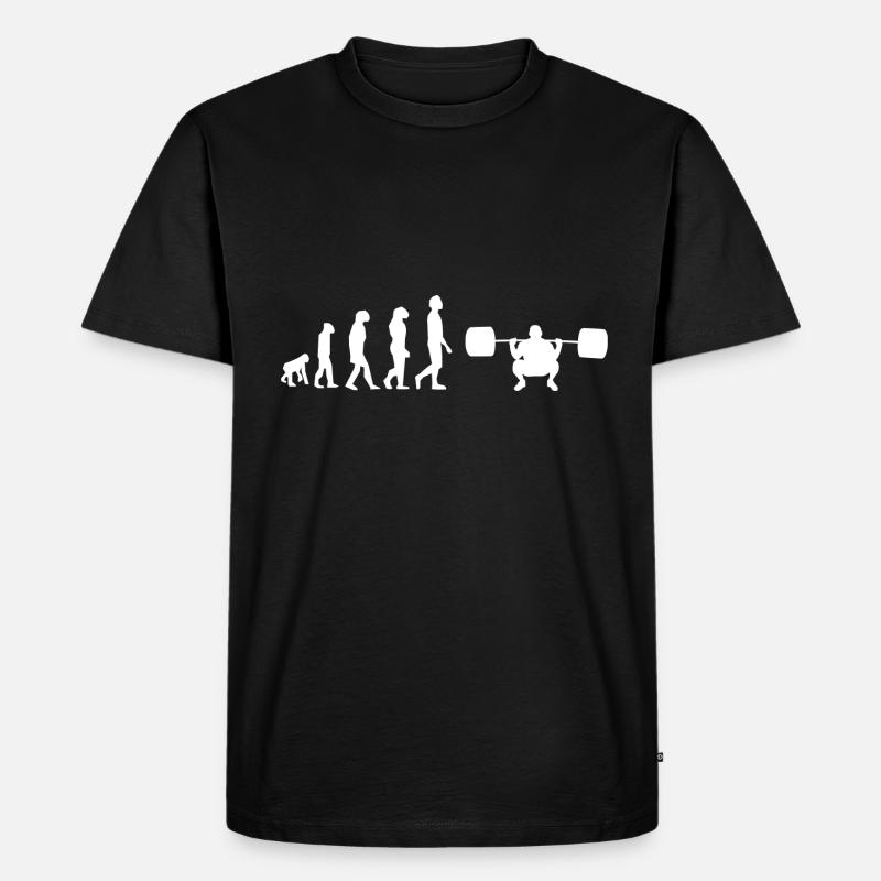 Evolution des Gewichthebens - Männer Premium Bio T-Shirt - Schwarz