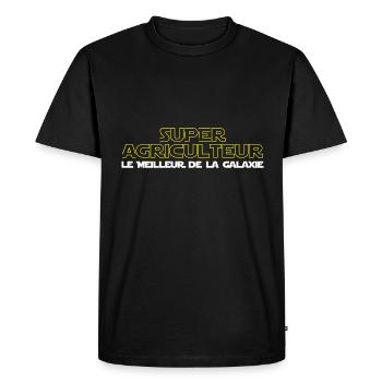 Super agriculteur - T-shirt Premium bio Homme - noir - Devant - Nico (187cm)