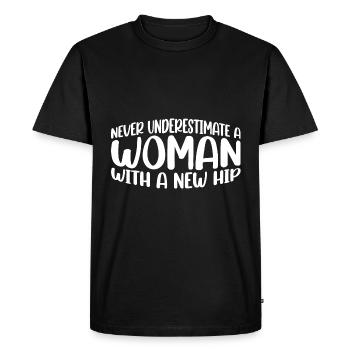 Ne sous-estimez jamais une femme avec une nouvelle hanche 11 - T-shirt Premium bio Homme - noir - Devant - Nico (187cm)